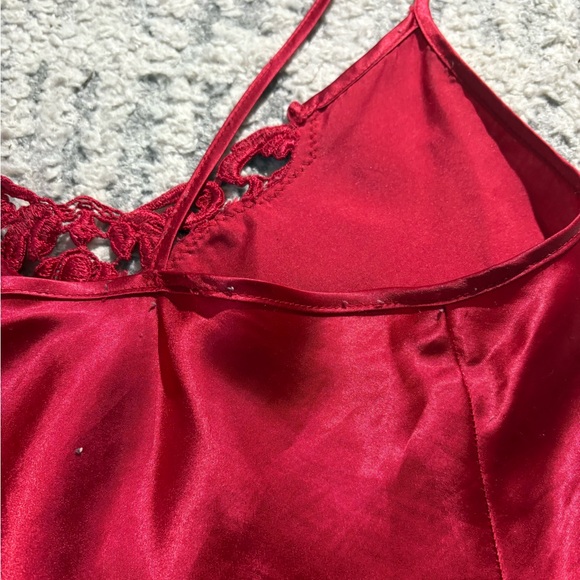 Vintage secret treasures red satin sexy slip dress size M - Picture 7 of 7